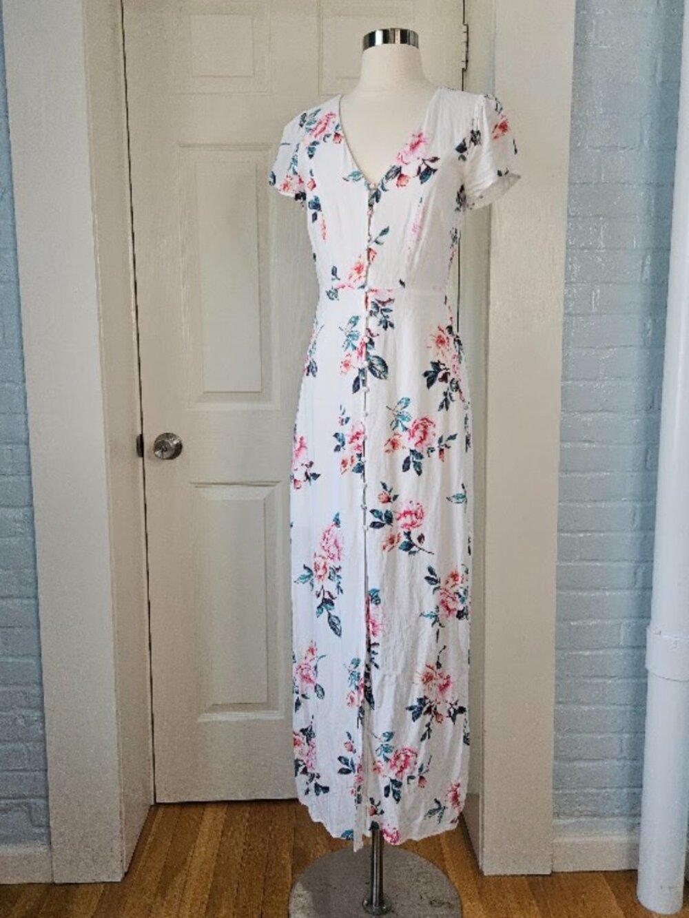 Charlotte russe fairycore floral button up long maxi dress flower cottagecore